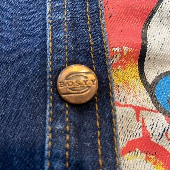 Denim dress/jacket Kids size 12 with painted Smurf - Picture 6 of 13